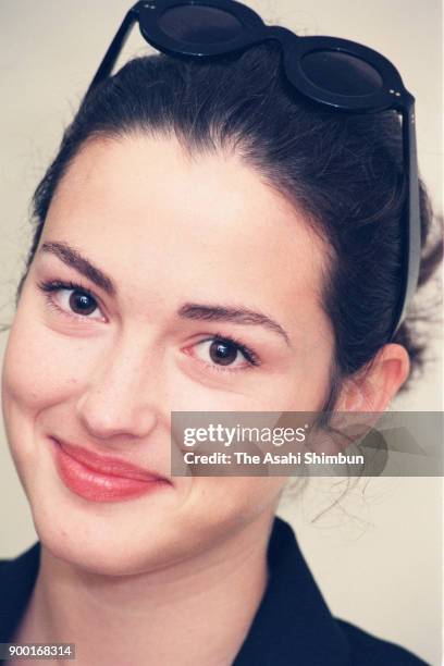 Actress Julie Dreyfus speaks during the Asahi Shimbun interview on October 13, 1992 in Tokyo, Japan.