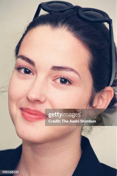Actress Julie Dreyfus speaks during the Asahi Shimbun interview on October 13, 1992 in Tokyo, Japan.