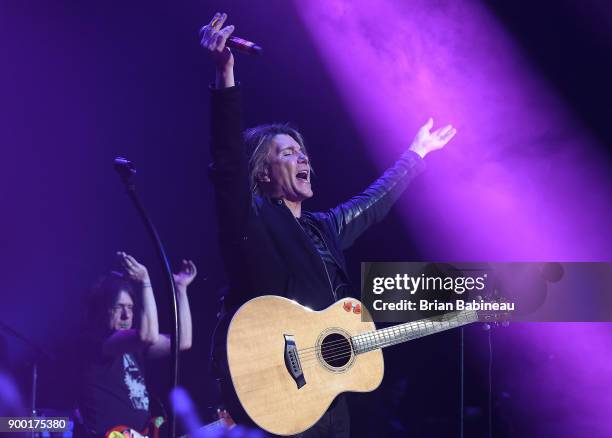 Johnny Rzeznik and Robby Takac of the Goo Goo Dolls perform at the 2018 Bridgestone NHL Winter Classic New Year's Eve Bash at Hammerstein Ballroom on...