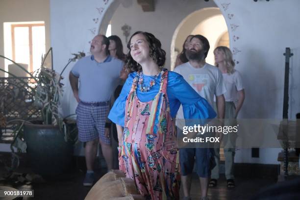 Mel Rodriguez, Mary Steenburgen, guest star Keith Williams, Kristen Schaal, Cleopatra Coleman, Will Forte and January Jones in the "La Abuela"...