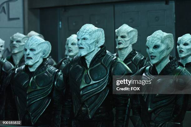 Scott Grimes, Seth MacFarlane and guest star Michaela McManus in the "Krill" episode of THE ORVILLE airing Thursday, Oct. 12 on FOX.