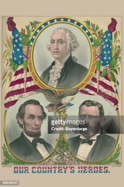 Portraits of Washington, Lincoln & Grant