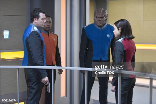 Seth MacFarlane, J Lee, Peter Macon and Halston Sage in the "Firestorm" episode of THE ORVILLE airing Thursday, Nov. 16 on FOX.