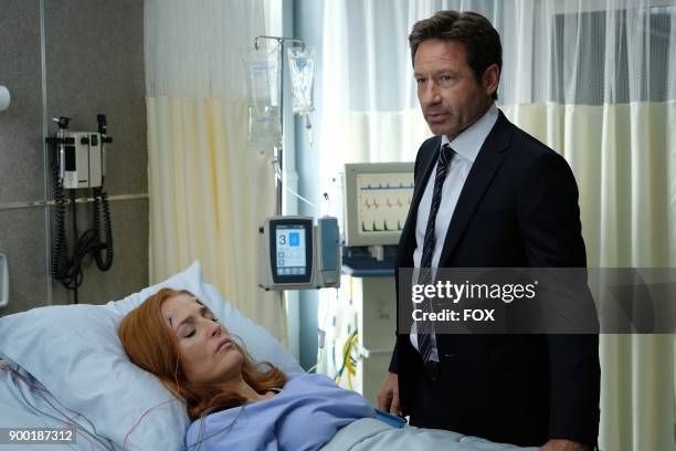 Gillian Anderson and David Duchovny in the "My Struggle III" season premiere episode of THE X-FILES airing Wednesday, Jan. 3 on FOX.