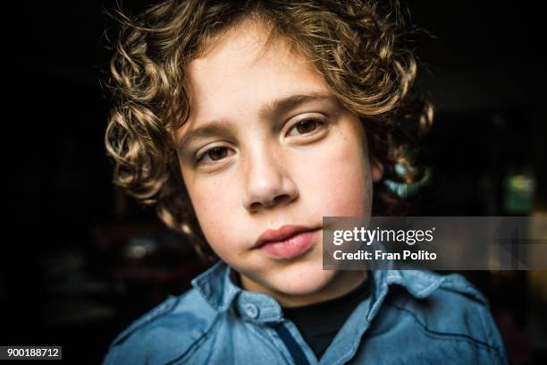 portrait of a young boy. - blond boy stock-fotos und bilder