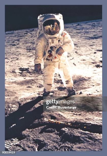 20th July 1969: Apollo 11 astronaut Edwin Aldrin walking on the moon.
