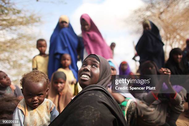 Refugees wait for medical and food assistance at Dadaab, the world�s biggest refugee complex August 22, 2009 in Dadaab, Kenya. The Dadaab refugee...