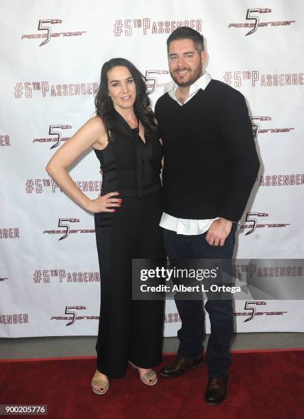 Morgan Lariah and Chuck Romero arrive for the Cast And Crew Screening Of 5th Passenger held at TCL Chinese 6 Theatres on December 13, 2017 in...