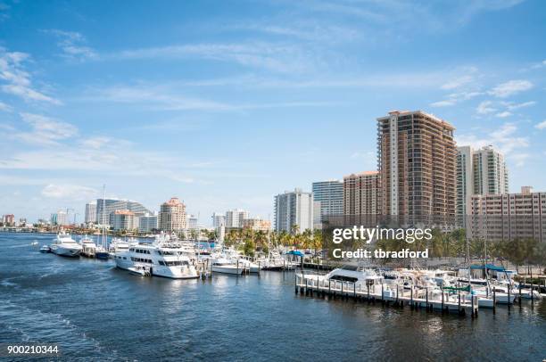 barcos amarrados en fort lauderdale, estados unidos - fort-lauderdale fotografías e imágenes de stock