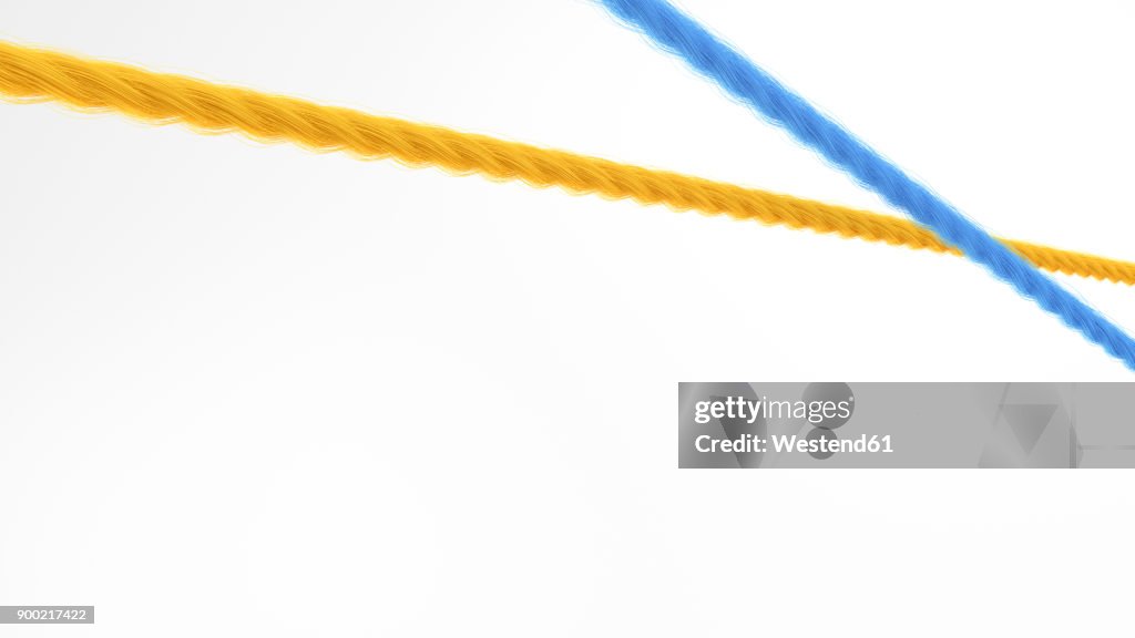 String Overlapping Yellow And Blue Overlapping String 3d Rendering High-Res Vector Graphic ...