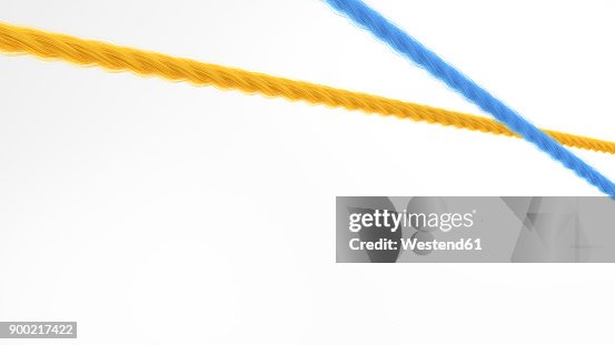 String Overlapping Yellow And Blue Overlapping String 3d Rendering High-Res Vector Graphic ...