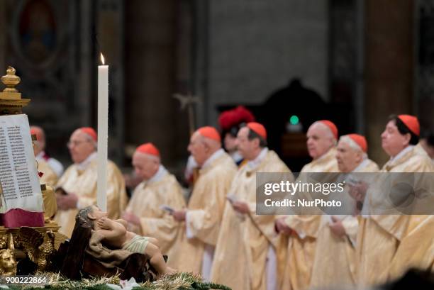 Pope Francis celebrates Mass of the Solemnity of Mary Most Holy, on the 51st world day of Peace on the theme Migrants and refugees: men and women in...