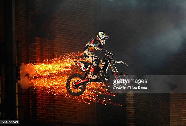 Dany Torres of Spain in action during the Red Bull X Fighters at Battersea Power station on August 22, 2009 in London, England.