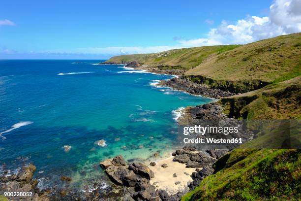 uk, england, cornwall, rocky coast at zennor - rocky coastline stock pictures, royalty-free photos & images