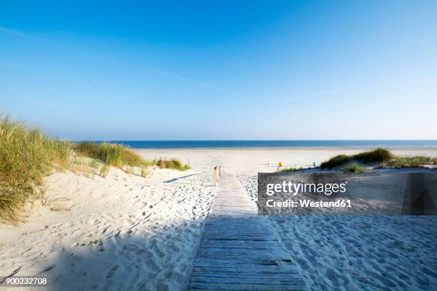 germany, lower saxony, east frisian island, juist, dune and beach landscape - nordsee stock-fotos und bilder