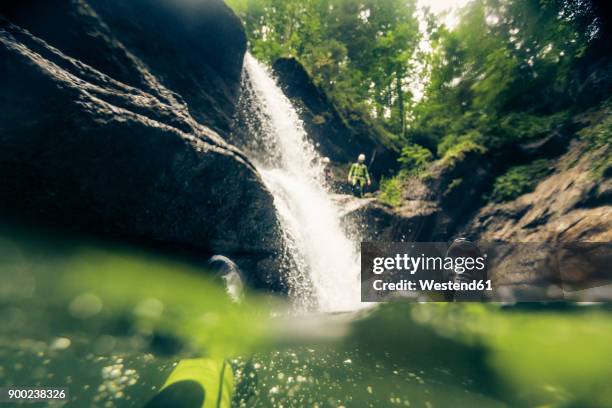 germany, bavaria, allgaeu, canyoning in ostertal - allgau stock pictures, royalty-free photos & images