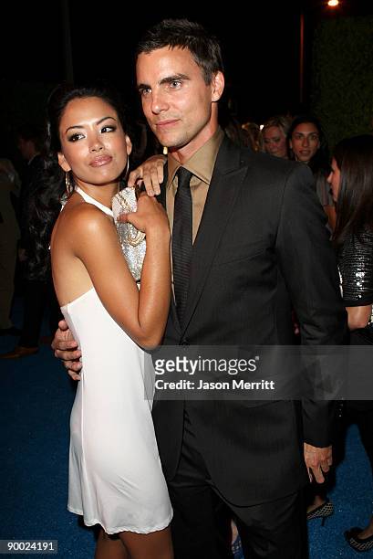 Actress Stephanie Jacobsen and actor Colin Egglesfield attend the CW & AT&T's "Melrose Place" premiere party on Melrose Place on August 22, 2009 in...
