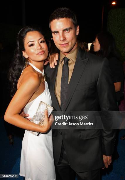 Actress Stephanie Jacobsen and actor Colin Egglesfield attend the CW & AT&T's "Melrose Place" premiere party on Melrose Place on August 22, 2009 in...