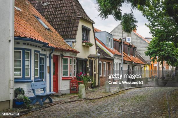 germany, eckernfoerde, alley in the old town - eckernförde stock-fotos und bilder