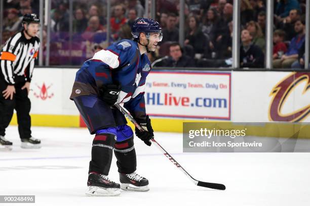 Cleveland Monsters defenceman Andre Benoit on the ice during the second period of the American Hockey League game between the Grand Rapids Griffins...