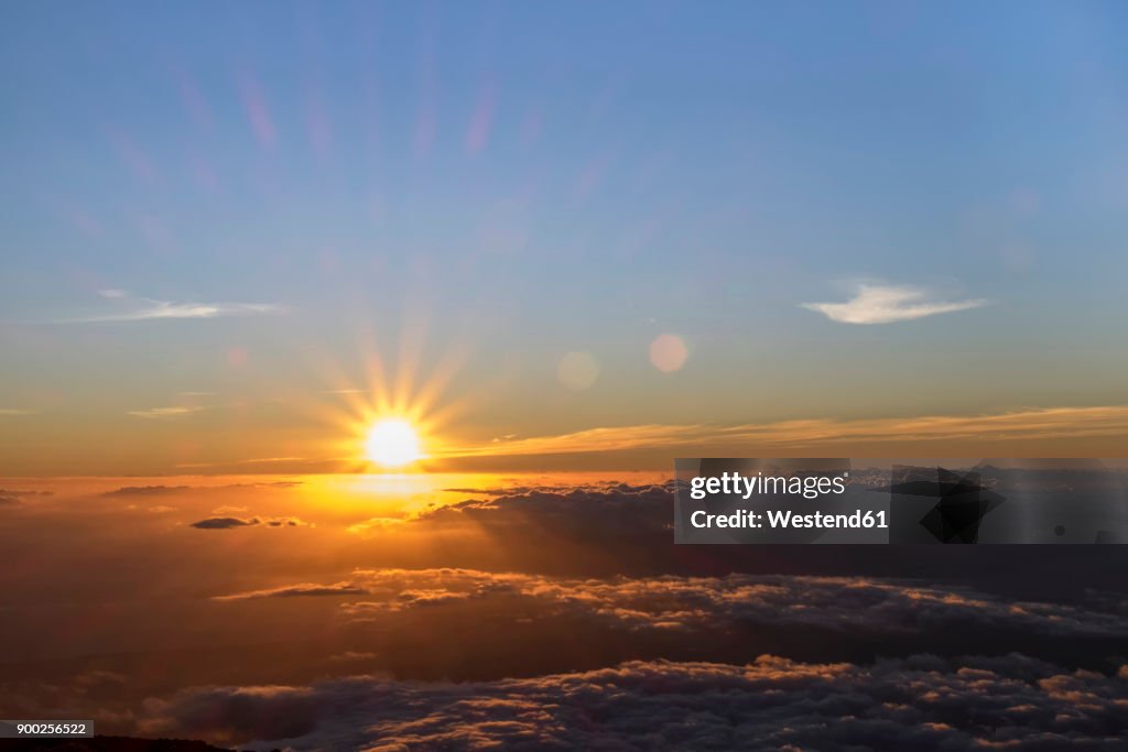 USA, Hawaii, Big Island, Haleakala National Park, sunset