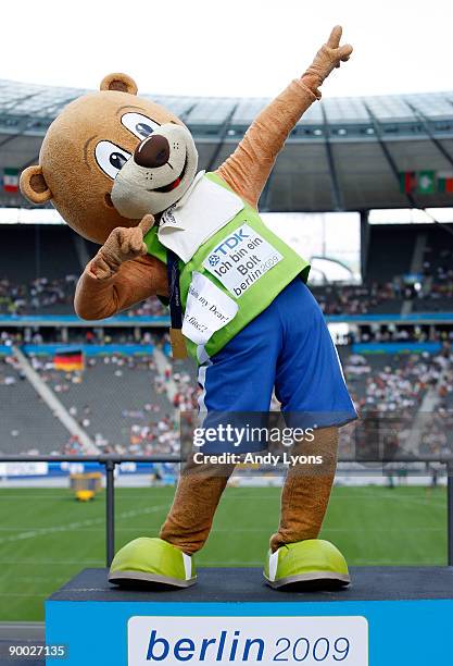 Mascot Berlino poses during day nine of the 12th IAAF World Athletics Championships at the Olympic Stadium on August 23, 2009 in Berlin, Germany.