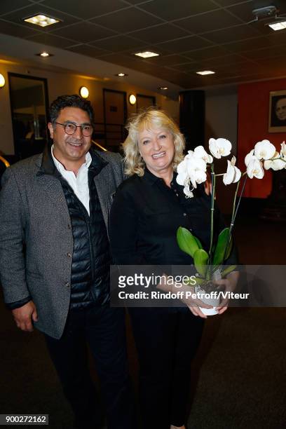 Zaman Hachemi and his wife Actress Charlotte de Turckheim celebrate the new year with Laurent Gerra during "Laurent Gerra Sans Moderation" at...