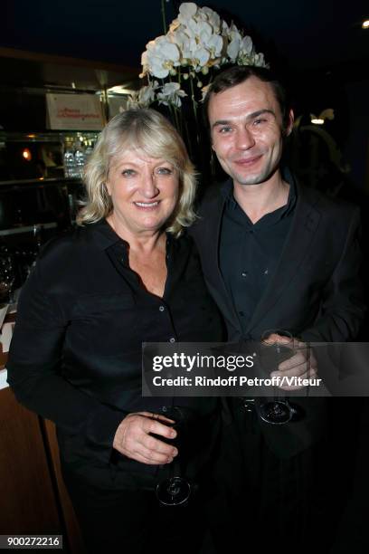 Charlotte de Turckheim and Robinson Stevenin celebrate the new year with Laurent Gerra during "Laurent Gerra Sans Moderation at L'Olympia on December...