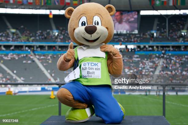 Mascot Berlino poses during day nine of the 12th IAAF World Athletics Championships at the Olympic Stadium on August 23, 2009 in Berlin, Germany.