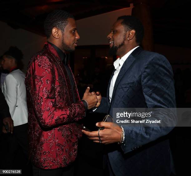 Fabolous and Carl Thomas attend Sean "Diddy" Combs Hosts CIROC The New Year 2018 Powered By Deleon Tequila at Star Island on December 31, 2017 in...