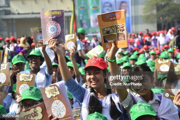 Nearly 44 million schoolchildren in Dhaka, Bangladesh, on 1st January 2018 celebrated the Textbook Festival receiving books free of cost for their...