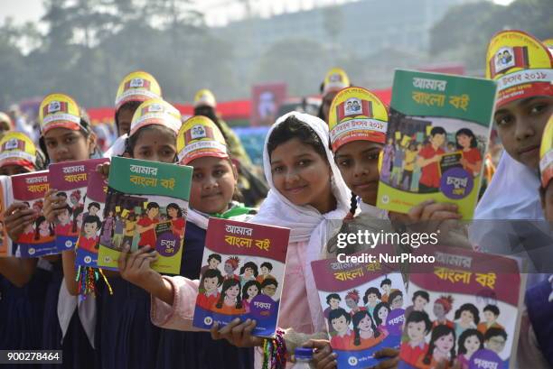 Nearly 44 million schoolchildren in Dhaka, Bangladesh, on 1st January 2018 celebrated the Textbook Festival receiving books free of cost for their...