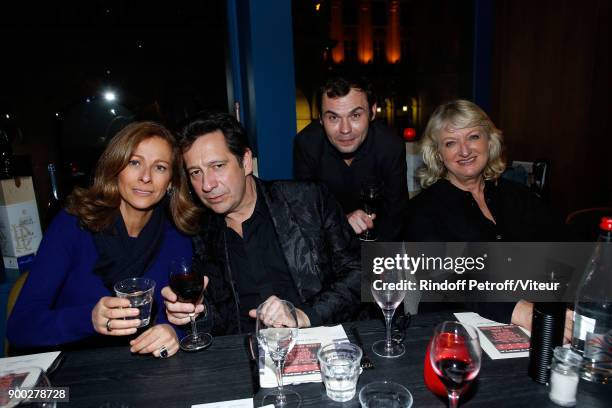 Anne Gravoin, Laurent Gerra, Robinson Stevenin and Charlotte de Turckheim celebrate the new year during "Laurent Gerra Sans Moderation at L'Olympia...