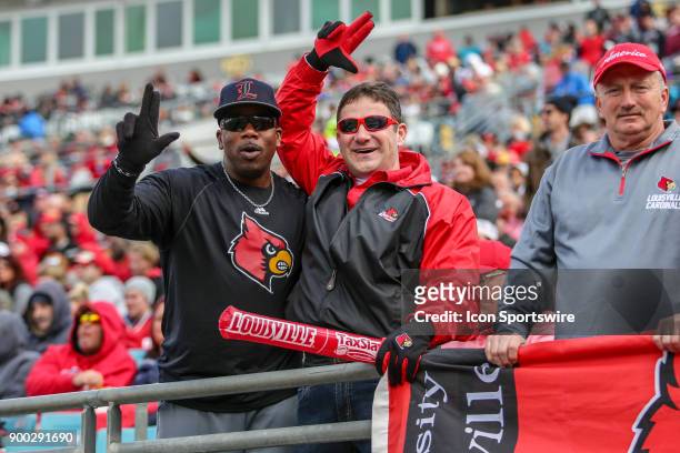 Louisville Cardinals fans during the game between the Louisville Cardinals and the Mississippi State Bulldogs on December 30, 2017 at EverBank Field...