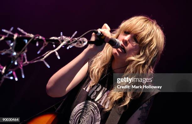 Ladyhawke performs on stage on the second day of V Festival at Hylands Park on August 23, 2009 in Chelmsford, England.