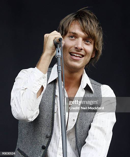 Paolo Nutini performs on Day 2 of the V Festival at Hylands Park on August 23, 2009 in Chelmsford, England.