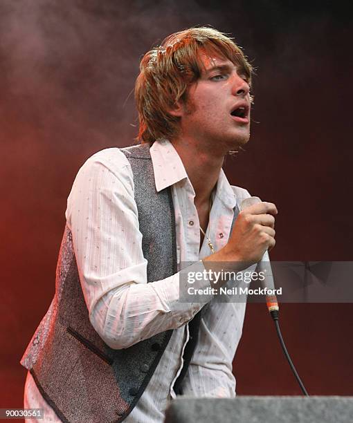 Paolo Nutini performs on Day 2 of the V Festival at Hylands Park on August 23, 2009 in Chelmsford, England.