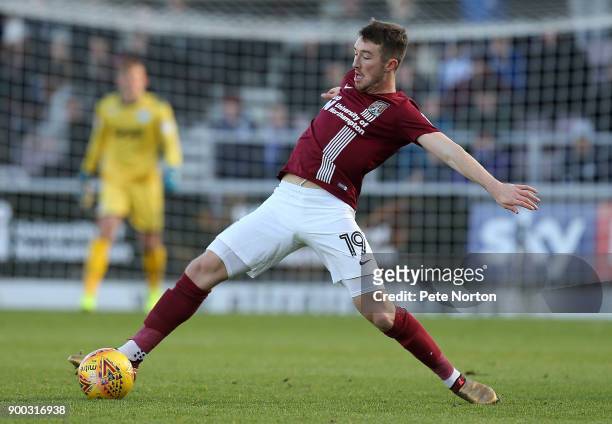 Chris Long of Northampton Town in action during the Sky Bet League One match between Northampton Town and Wigan Athletic at Sixfields on January 1,...