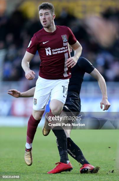 Chris Long of Northampton Town in action during the Sky Bet League One match between Northampton Town and Wigan Athletic at Sixfields on January 1,...