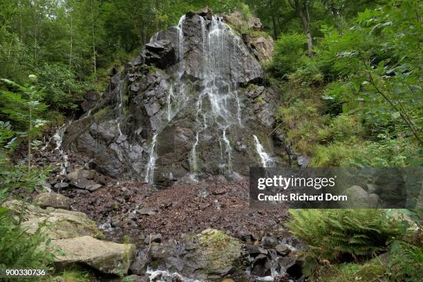 ramsauer wasserfall, bad harzburg, harz, lower saxony, germany - wasserfall stock pictures, royalty-free photos & images