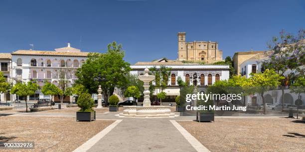 plaza mayor, colegiata santa maria, osuna, province of seville, andalusia, spain - provincia de sevilla stock pictures, royalty-free photos & images