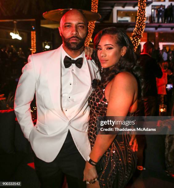 Joe Budden and Cyn Santana attend Sean 'Diddy' Combs Hosts CIROC The New Year 2018 Powered By Deleon Tequila at Star Island on December 31, 2017 in...