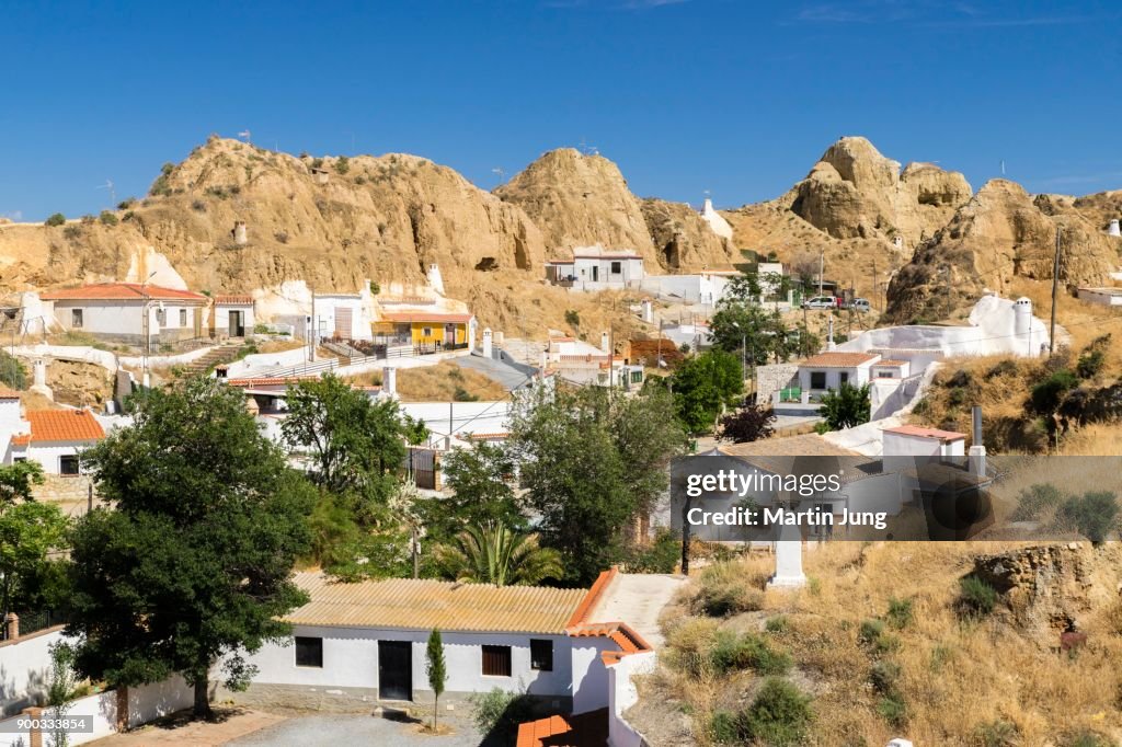Cave dwellings in Troglodytes, Guadix, Marquesado Region, Granada Province, Andalusia, Spain
