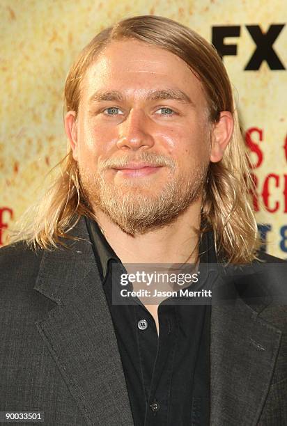 Actor Charlie Hunnam arrives at the season two premiere of the FX television series "Sons of Anarchy" at the Paramount theatre on August 23, 2009 in...