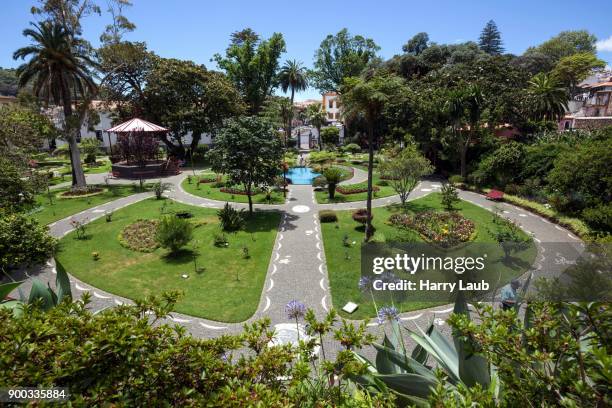 city park, jardim publico or jardim duque de terceira, angra do heroismo, unesco world heritage site, terceira island, azores, portugal - publico stock pictures, royalty-free photos & images