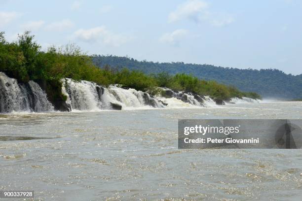 longest waterfall in the world, saltos del mocona, rio uruguay, near el soberbio, misiones, argentina - saldos stock pictures, royalty-free photos & images