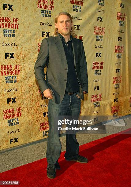 Actor Charlie Hunnam arrives at the season two premiere screening of "Sons Of Anarchy" at the Paramount Theater on the Paramount Studios lot on...