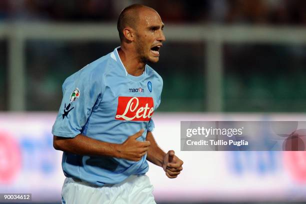 Paolo Cannavaro of Napoli speaks during the Serie A match between US Citta di Palermo and SSC Napoli at Stadio Renzo Barbera on August 23, 2009 in...