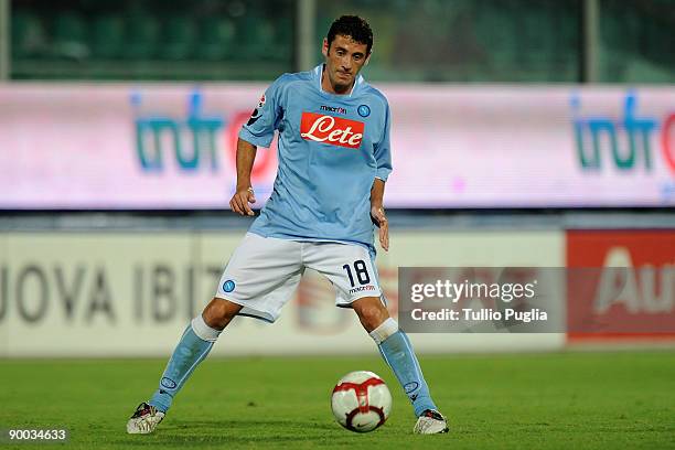 Mariano Adrian Bogliacino of Napoli during the Serie A match between US Citta di Palermo and SSC Napoli at Stadio Renzo Barbera on August 23, 2009 in...