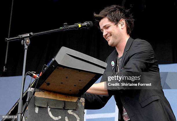 The Script perform at Day 2 of the V Festival at Weston Park on August 23, 2009 in Stafford, England.